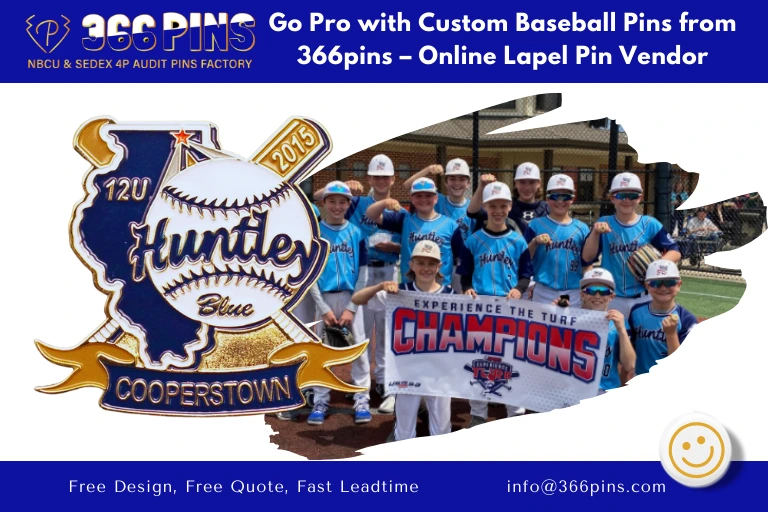 Go Pro with Custom Baseball Pins from 366pins – Online Lapel Pin Vendor