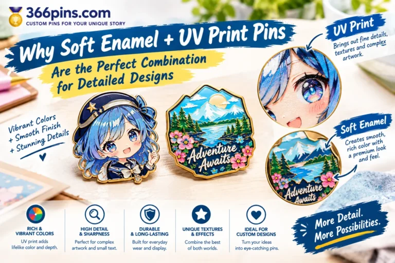 Soft Enamel and UV Print Pin Showcase