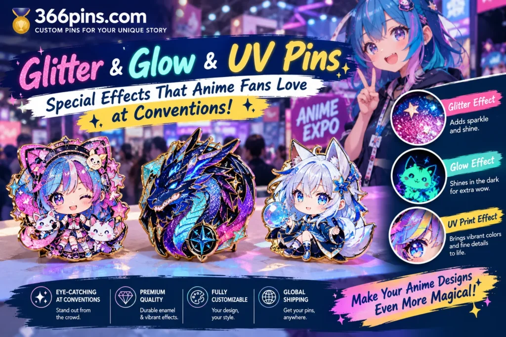 Glitter, Glow & UV Anime Pins