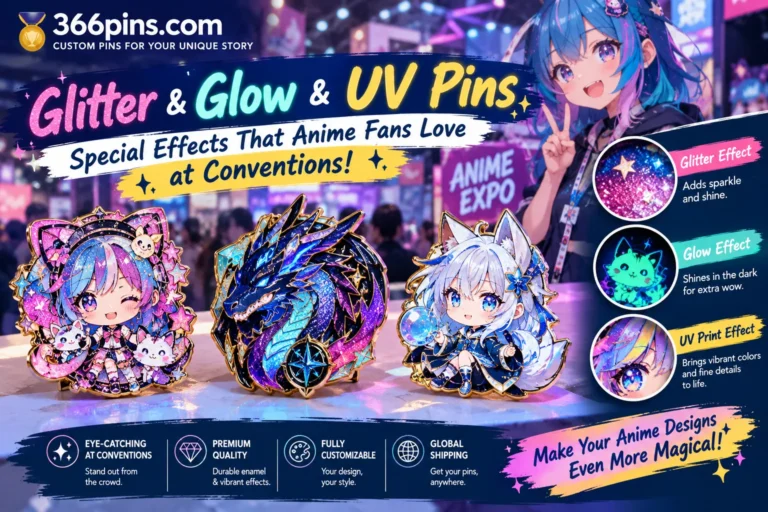 Glitter, Glow & UV Anime Pins